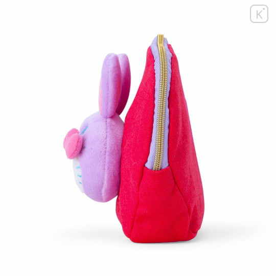 Japan Sanrio Boa Face Cosmetic Pouch - Hello Kitty : Colorful Bunny Red - 2