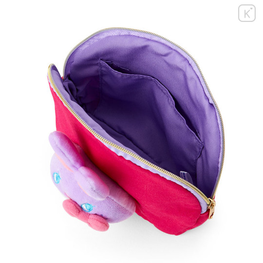 Japan Sanrio Boa Face Cosmetic Pouch - Hello Kitty : Colorful Bunny Red - 3