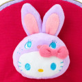 Japan Sanrio Boa Face Cosmetic Pouch - Hello Kitty : Colorful Bunny Red - 4