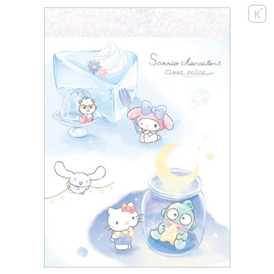 Japan Sanrio Mini Notepad - Characters / Cool Watercolor Blue - 1