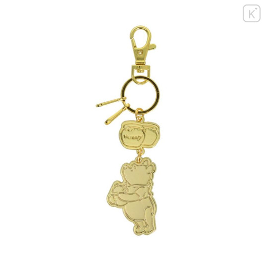 Japan Disney Metal Keychain - Pooh / Gold Honey - 1