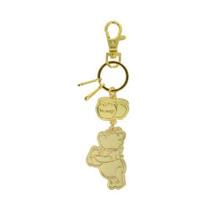 Japan Disney Metal Keychain - Pooh / Gold Honey