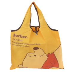 Japan Disney Eco Shopping Bag - Winnie the Pooh / Relax Orange Yellow