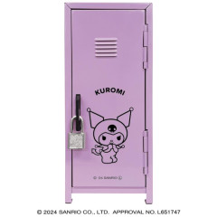 Japan Sanrio Can Piggy Bank with Lock Case - Kuromi / Locker Style Desktop Organizer