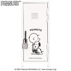 Japan Peanuts Can Piggy Bank with Lock Case - Snoopy & Charlie / Locker Style Desktop Organizer