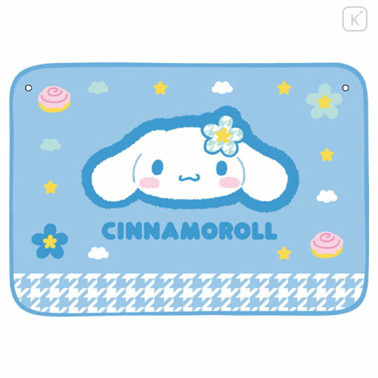 Japan Sanrio Blanket with Button - Cinnamoroll / Y2k Houndstooth - 1