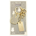 Japan Miffy Metal Keychain - Miffy / Gold Grey Face - 1