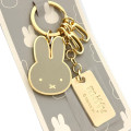 Japan Miffy Metal Keychain - Miffy / Gold Grey Face - 2