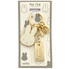 Japan Miffy Metal Keychain - Miffy / Gold White Face