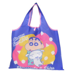 Japan Crayon Shin-chan Eco Shopping Bag - Shinnosuke Nohara & Shiro / Pajama Purple