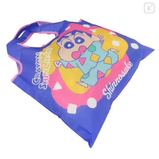 Japan Crayon Shin-chan Eco Shopping Bag - Shinnosuke Nohara & Shiro / Pajama Purple - 2