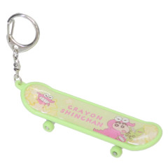 Japan Crayon Shin-chan Keychain - Shinnosuke Nohara & Shiro / Skateboard Green