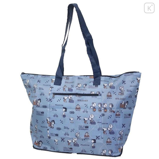 Japan Peanuts Travel Foldable Bag - Snoopy / Kids Blue - 1