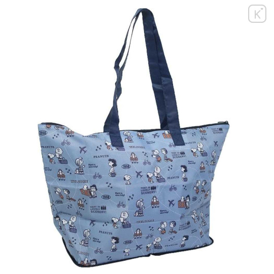 Japan Peanuts Travel Foldable Bag - Snoopy / Kids Blue - 2