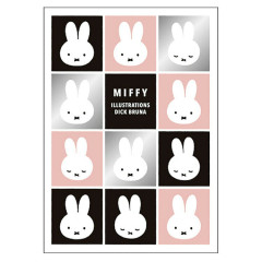 Japan Miffy Postcard - Miffy / Silver Foil Black Pink