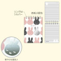 Japan Miffy A6 Ring Notebook - Miffy / Silver Foil Pink Face - 2