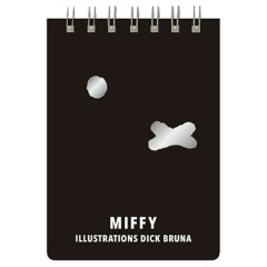 Japan Miffy A7 Ring Memo - Silver Foil Black Face