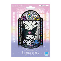 Japan Sanrio Kumitera Stained Glass Paper Craft Kit - Kuromi