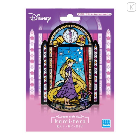 Japan Disney Kumitera Stained Glass Paper Craft Kit - Rapunzel - 3