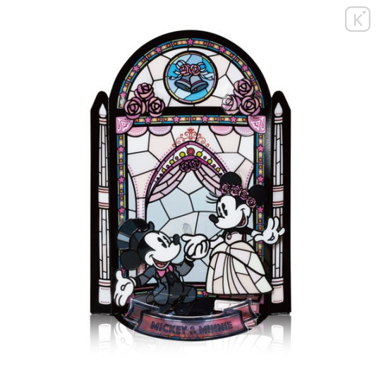 Japan Disney Kumitera Stained Glass Paper Craft Kit - Mickey Mouse & Minnie Mouse - 1