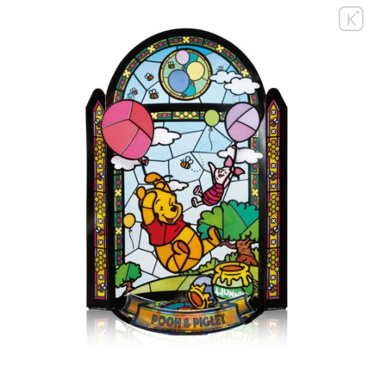 Japan Disney Kumitera Stained Glass Paper Craft Kit - Piglet & Pooh - 1