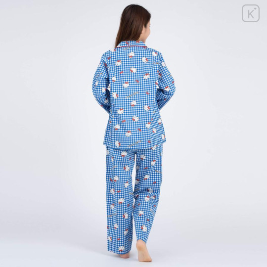 Japan Sanrio Gingham Shirt Pajamas (M) - Hello Kitty / Blue - 5