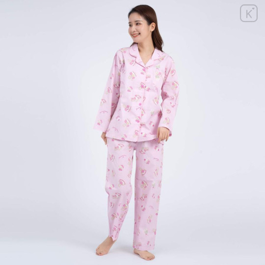 Japan Sanrio Shirt Pajamas (M) - Marron Cream / Pink - 1