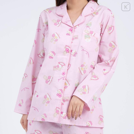 Japan Sanrio Shirt Pajamas (M) - Marron Cream / Pink - 2