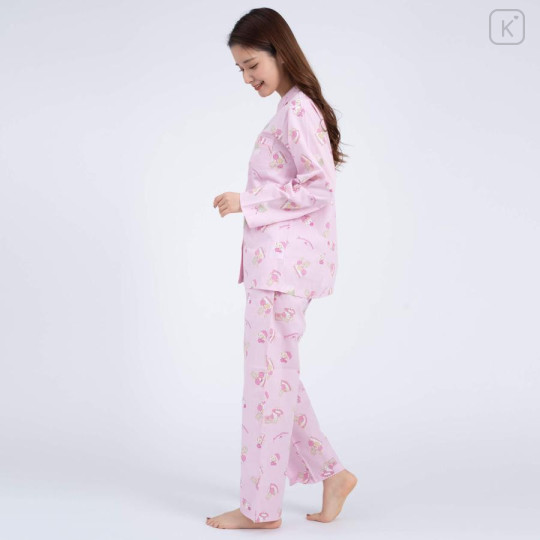 Japan Sanrio Shirt Pajamas (M) - Marron Cream / Pink - 4