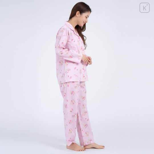 Japan Sanrio Shirt Pajamas (M) - Marron Cream / Pink - 6