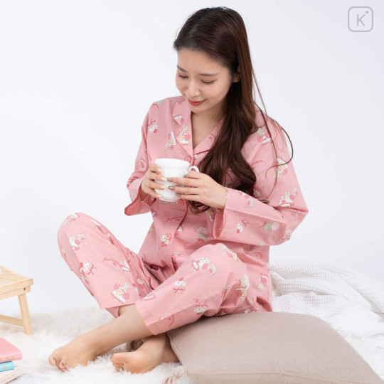 Japan Sanrio Shirt Pajamas (M) - Marron Cream / Apricot - 7