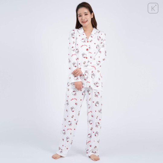 Japan Sanrio Shirt Pajamas (L) - Hello Kitty / White - 1