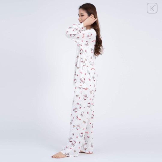 Japan Sanrio Shirt Pajamas (L) - Hello Kitty / White - 4