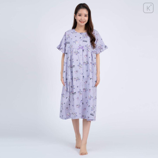 Japan Sanrio Gingham Dress - Kuromi / Purple - 1