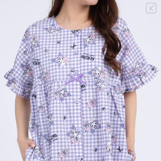 Japan Sanrio Gingham Dress - Kuromi / Purple - 2