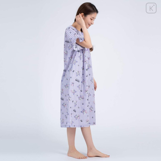 Japan Sanrio Gingham Dress - Kuromi / Purple - 6