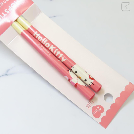 Japan Sanrio Bamboo Chopsticks 21cm - Hello Kitty - 2