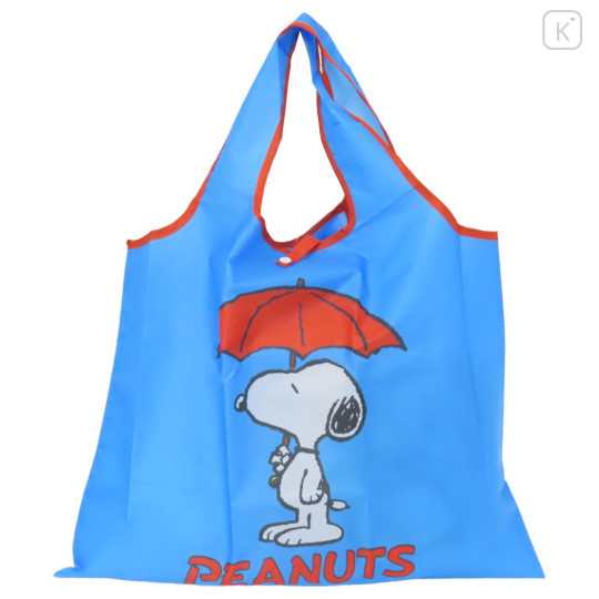 Japan Peanuts Eco Shopping Bag - Snoopy & Woodstock / Blue - 1