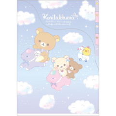 Japan San-X 5 Pockets A4 Index Holder - Rilakkuma / Sky Curly Cotton Candy A