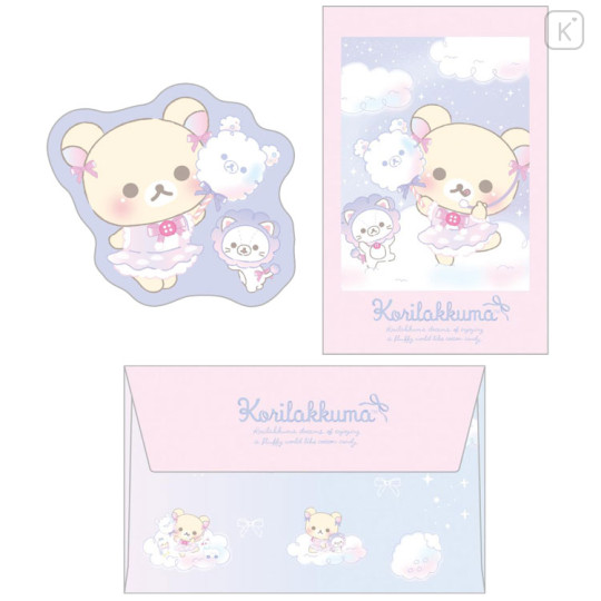 Japan San-X Mini Card Set - Rilakkuma / Sky Curly Cotton Candy B - 2