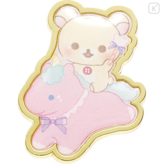 Japan San-X Secret Pin Badge - Korilakkuma / Sky Curly Cotton Candy Blind Box - 6