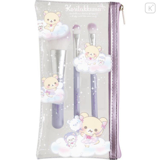 Japan San-X Makeup Brush Set - Korilakkuma / Sky Curly Cotton Candy - 1