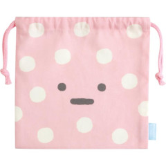 Japan San-X Drawstring Bag - Sumikko Gurashi : Shirokuma Hometown Pink