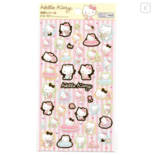 Japan Sanrio Gold Accent Sticker - Hello Kitty & Dear Daniel / Childhood - 1