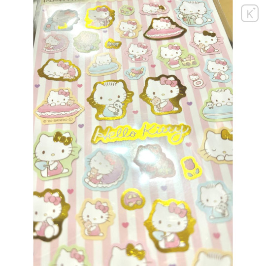 Japan Sanrio Gold Accent Sticker - Hello Kitty & Dear Daniel / Childhood - 2