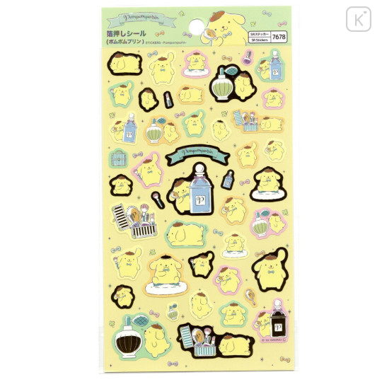 Japan Sanrio Gold Accent Sticker - Pompompurin / Makeup Artist - 1