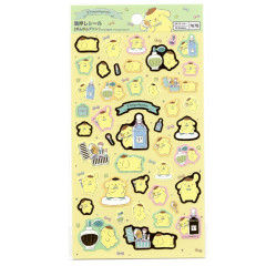 Japan Sanrio Gold Accent Sticker - Pompompurin / Makeup Artist