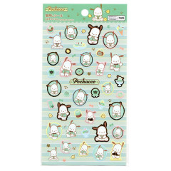 Japan Sanrio Gold Accent Sticker - Pochacco / Dessert Green