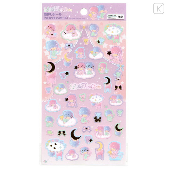 Japan Sanrio Gold Accent Sticker - Little Twin Stars / Good Night - 1