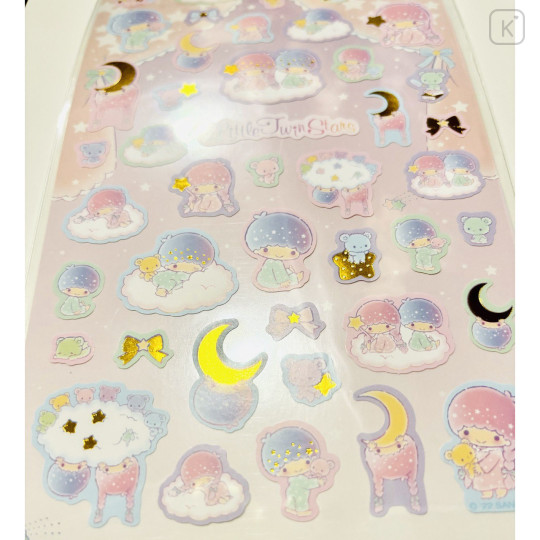 Japan Sanrio Gold Accent Sticker - Little Twin Stars / Good Night - 2